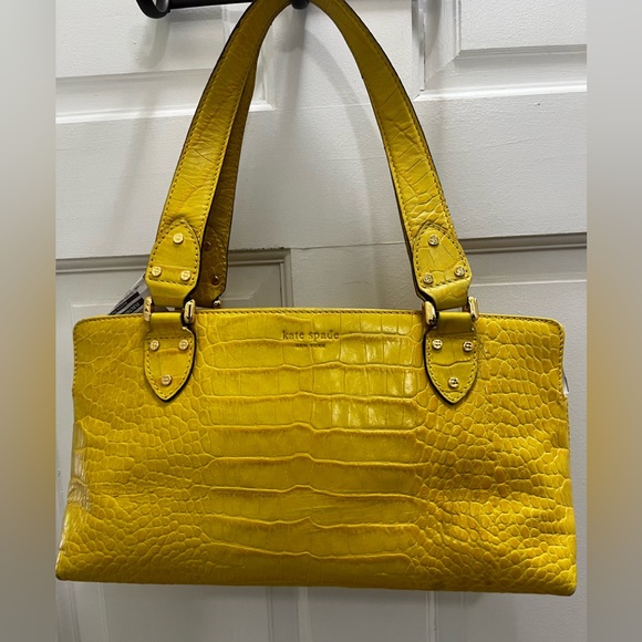 Kate Spade Yellow Croc Embossed Bag - Picture 1 of 6